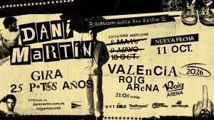Dani Martín suma un cuarto concierto en Roig Arena el 11 de octubre de 2026